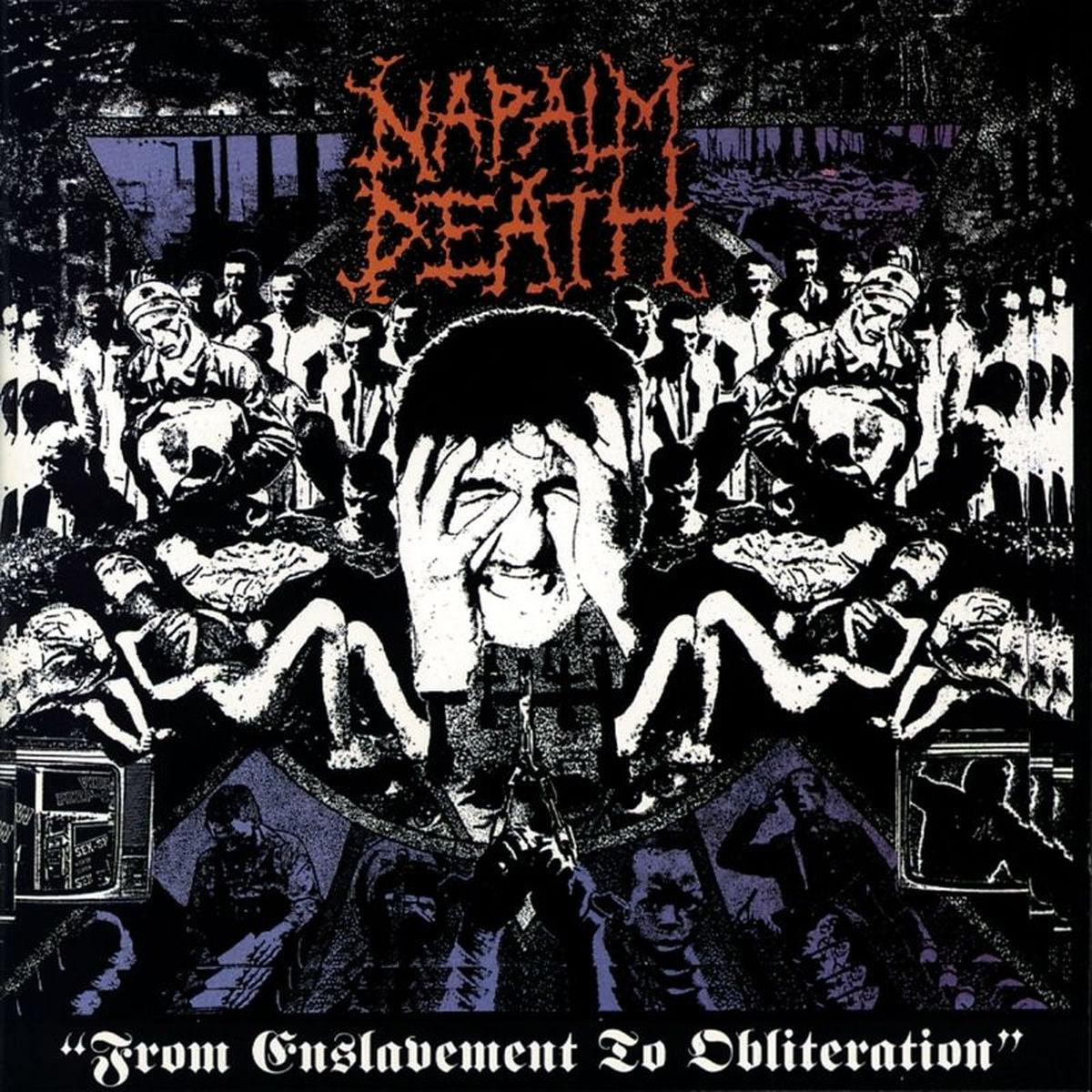 Napalm Death – From Enslavement To Obliteration (White Vinyl) (Phd Exclusive) vinyl record cover