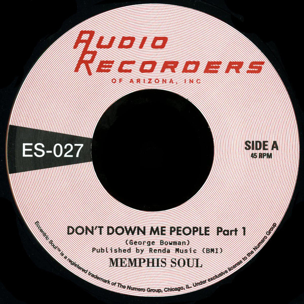 Memphis Soul – Don't Down Me People Pt. 1 / Pt. 2 vinyl cover