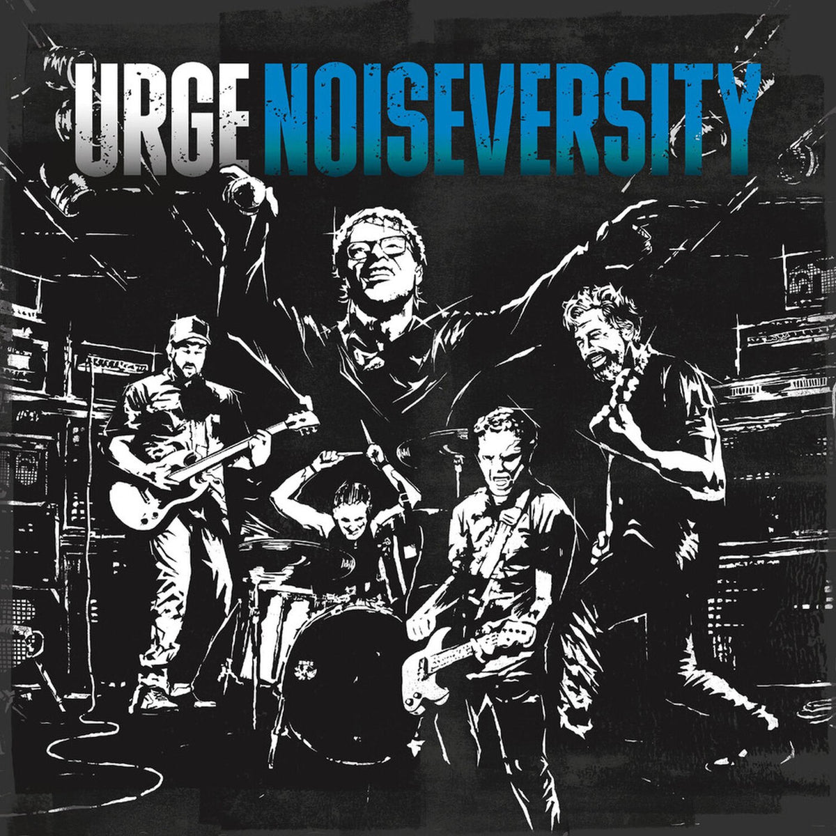 URGE – Noiseversity (TRANSPARENT BLUE/BLACK MARBLED) vinyl record cover
