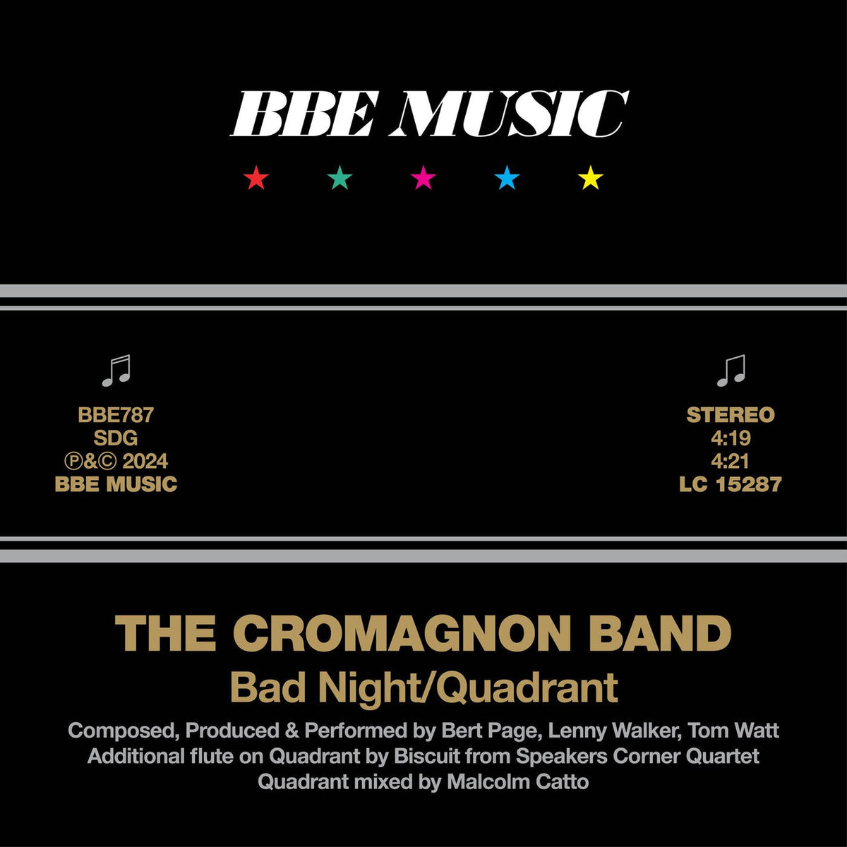 The Cromagnon Band – Bad Night / Quadrant vinyl cover