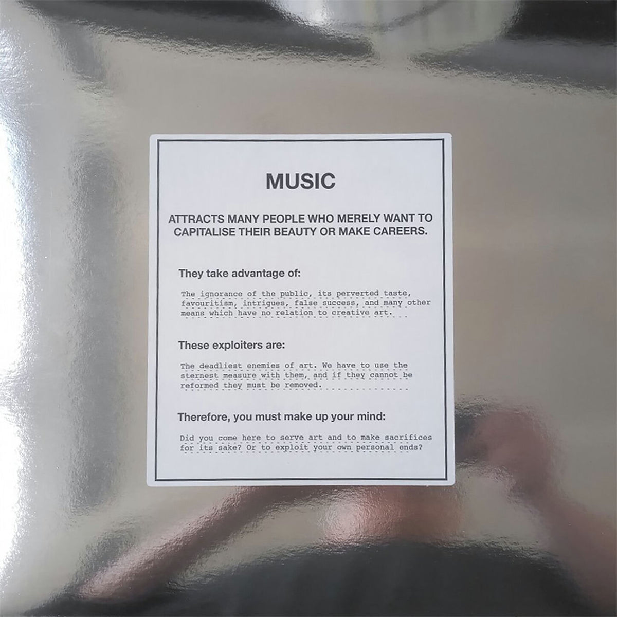 Mark – So You Betrayed the Creative Arts for Your Own Personal Ends vinyl record cover