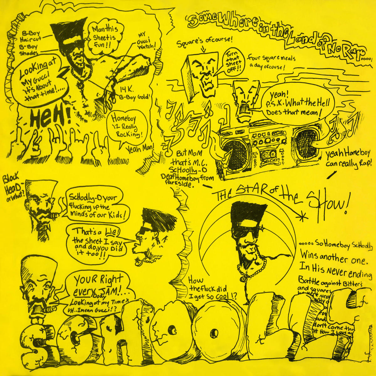 Schoolly-D – Schoolly-D (YELLOW & BLACK BLENDED VINYL) vinyl record cover
