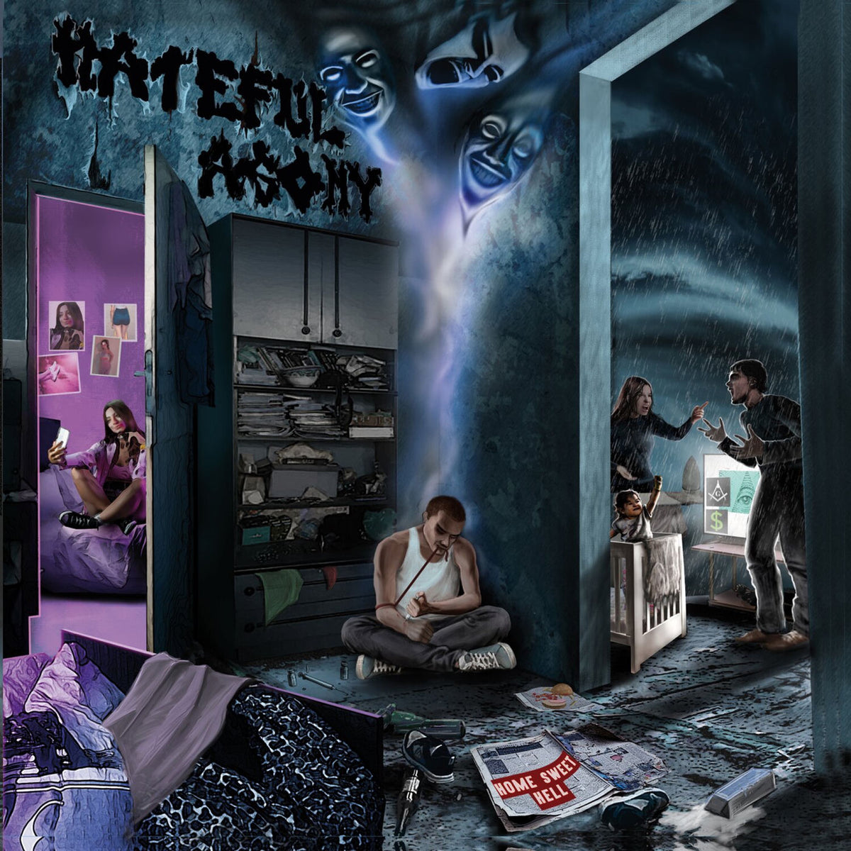 Hateful Agony – Home Sweet Hell vinyl record cover