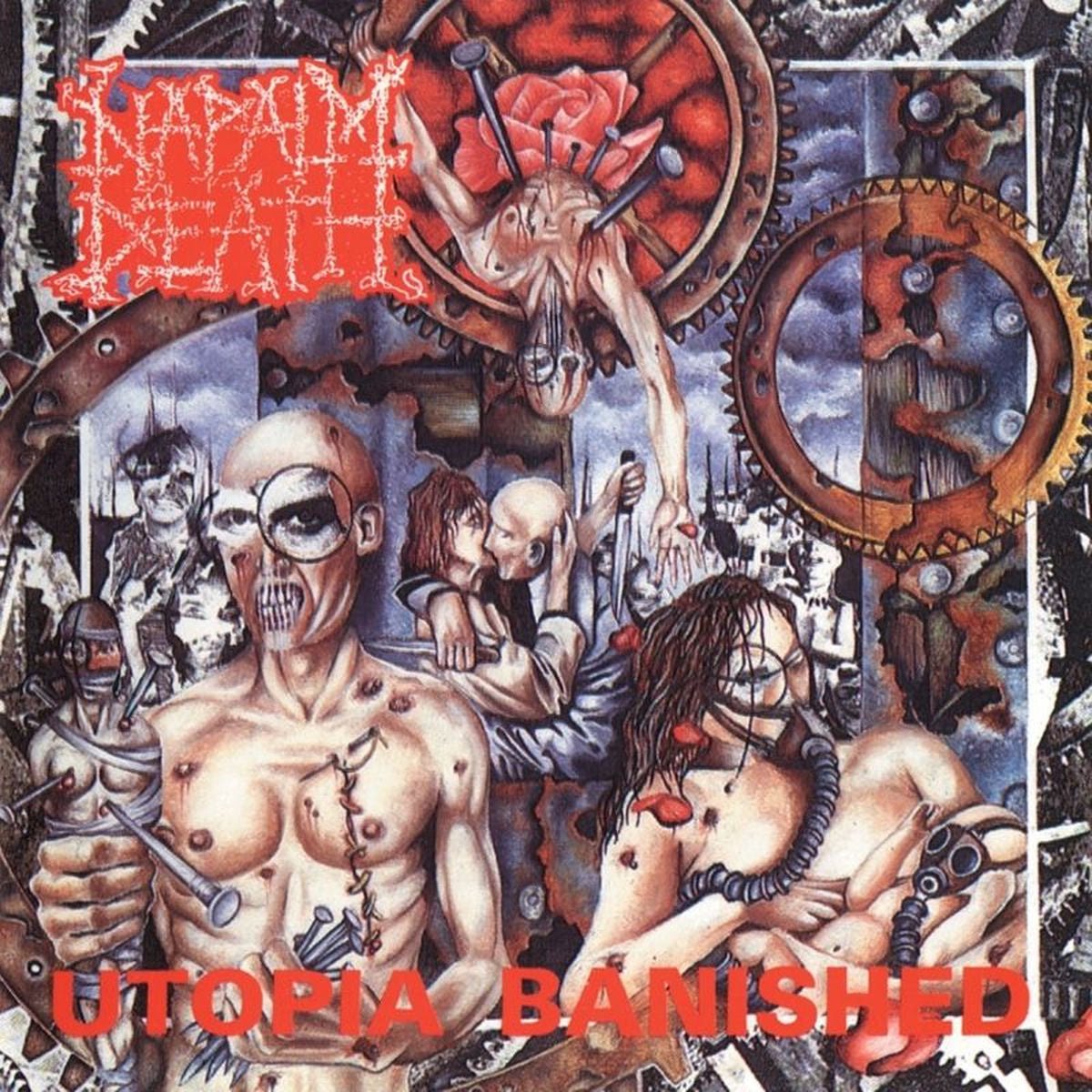 Napalm Death – Utopia Banished (White Vinyl) (Phd Exclusive) vinyl record cover
