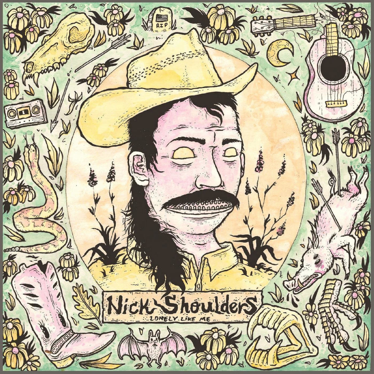 Nick Shoulders – Lonely Like Me (Lime Green Vinyl) vinyl record cover