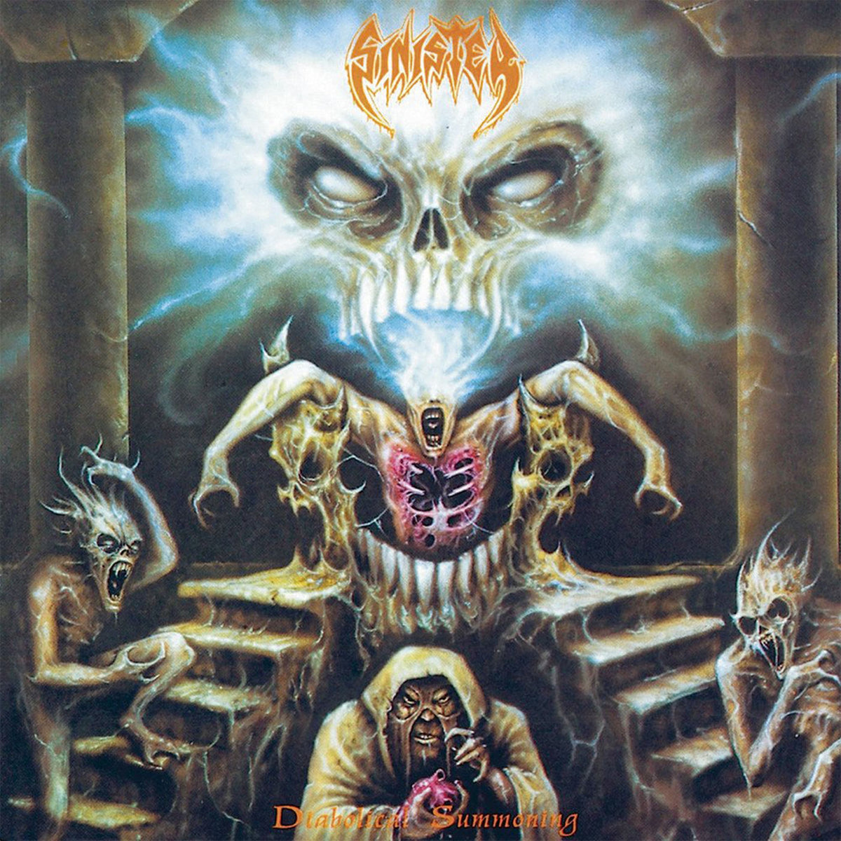 Sinister – Diabolical Summoning (SWAMP GREEN/ORANGE SPLATTER) vinyl record cover
