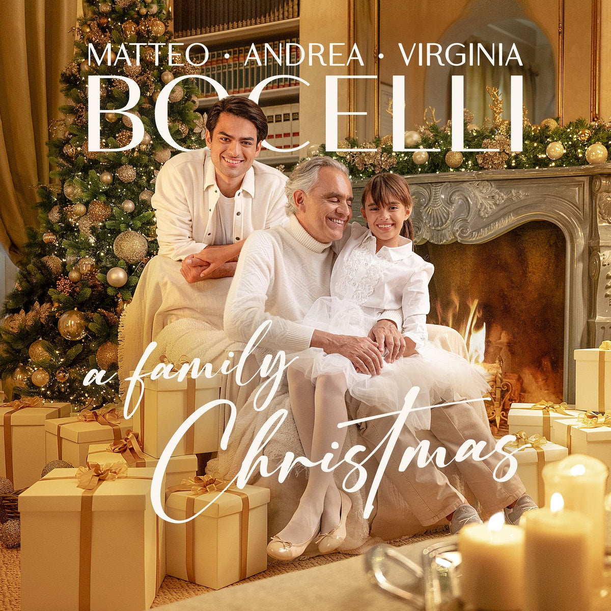 Andrea Bocelli – A Family Christmas (Blue Vinyl )(+2 Extra Songs) vinyl record cover