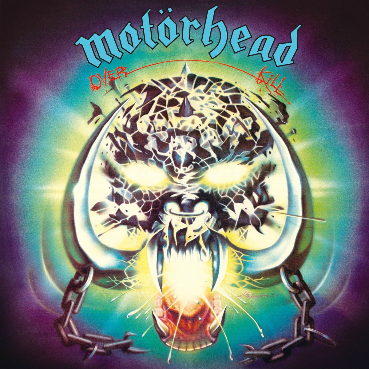 Motorhead – Overkill (BLUE & GREEN SWIRL VINYL, POSTER, LIMITED, INDIE-RETAIL EXCLUSIVE) vinyl record cover