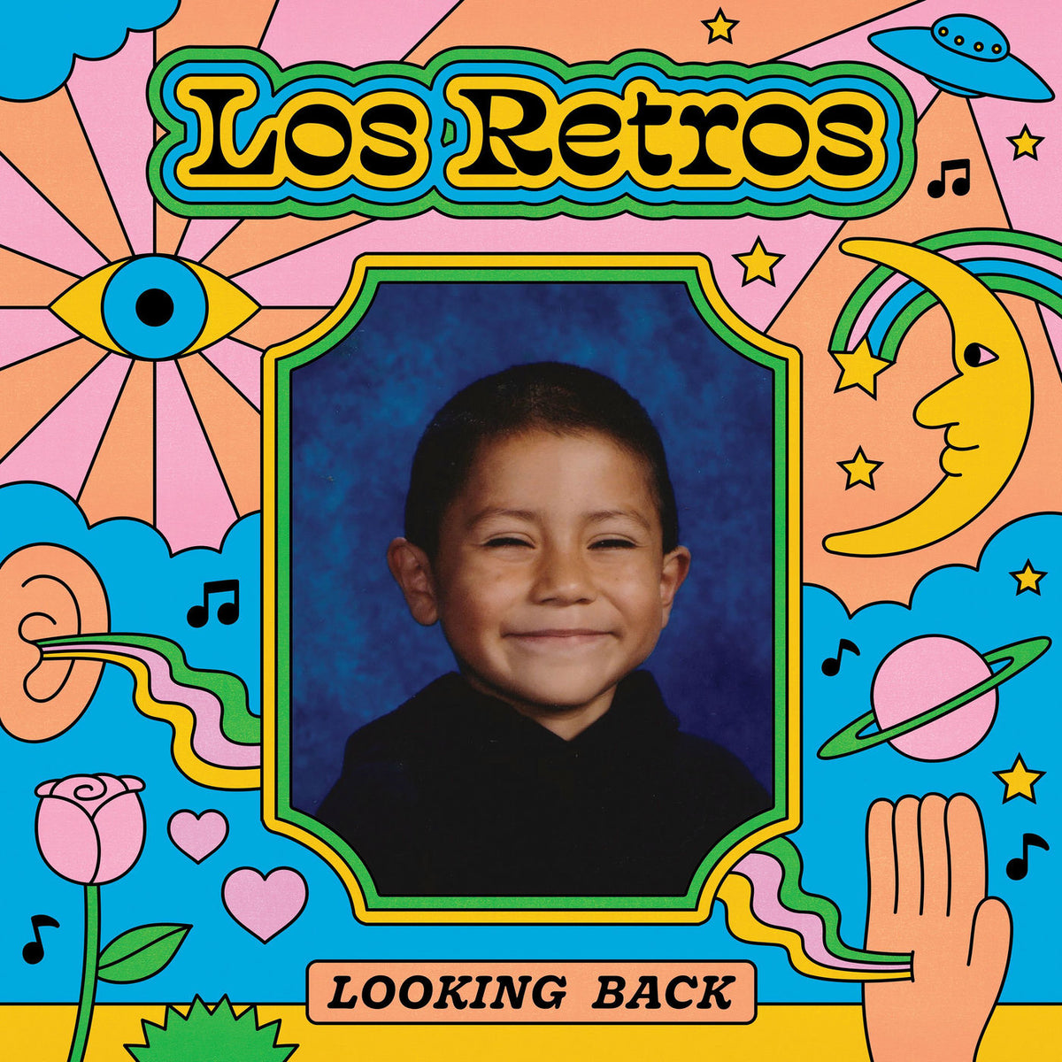 Los Retros – Looking Back (Limited Pink, Green And Yellow Vinyl) vinyl record cover