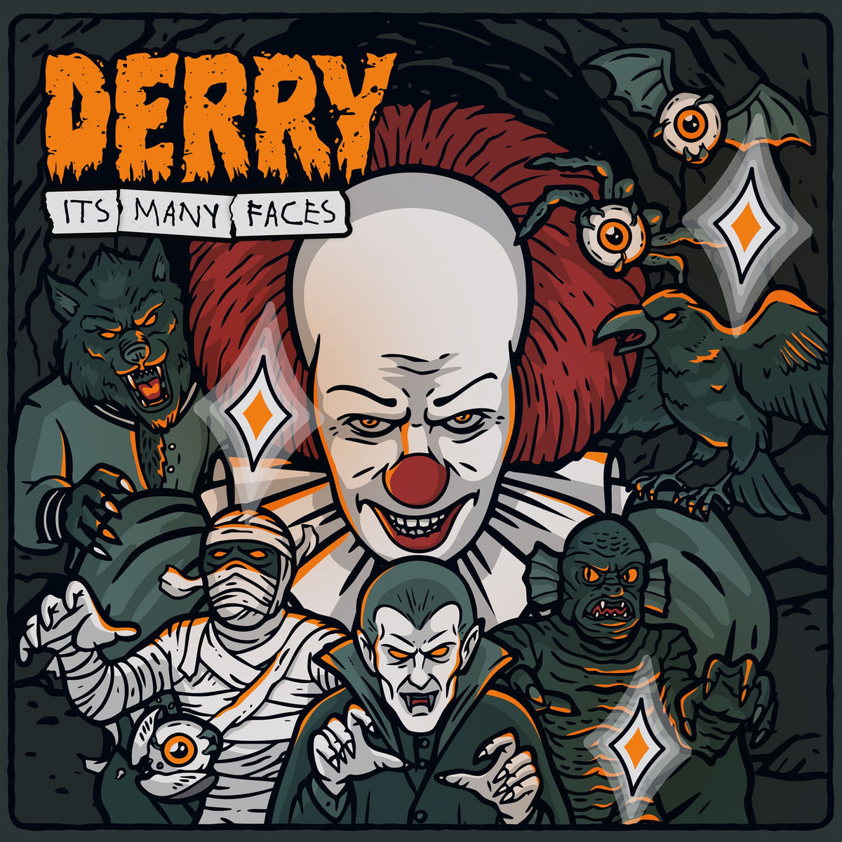 Derry – Its Many Faces (Orange/Black Yolk Vinyl) (Indie Shop Exclusive) vinyl record cover
