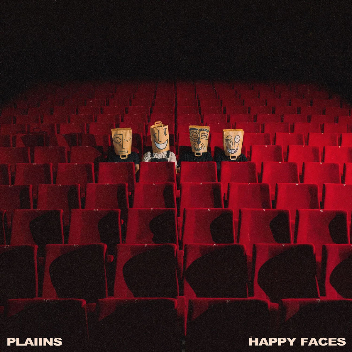 Plaiins – Happy Faces (DARK RED VINYL) vinyl record cover