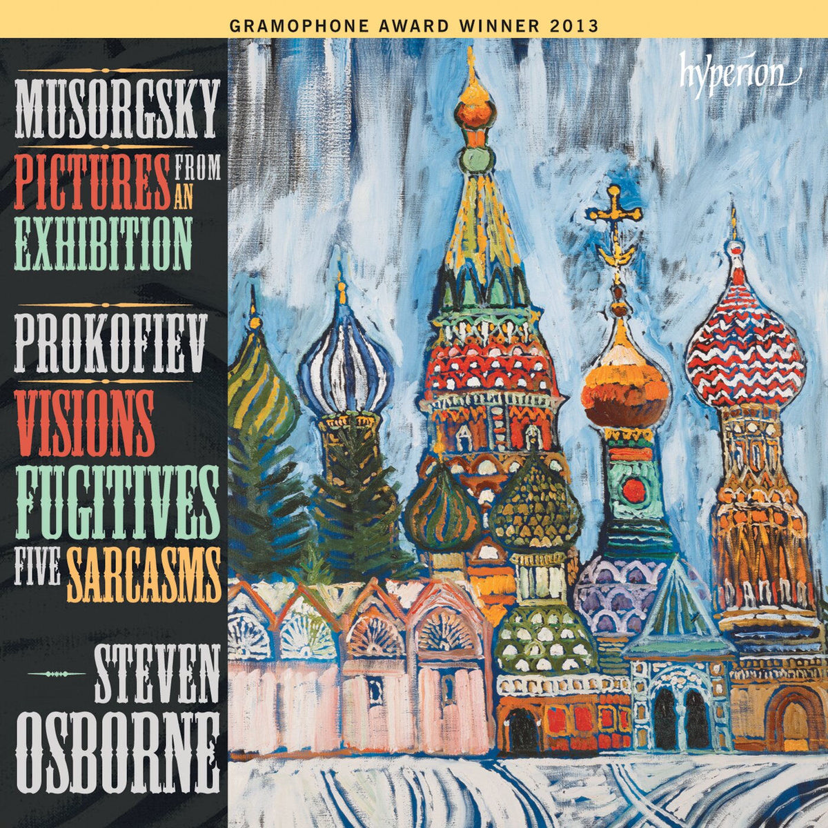 Steven Osborne – Mussorgsky: Pictures from an Exhibition; Prokofiev: Visions Fugitives & Sarcasms vinyl cover