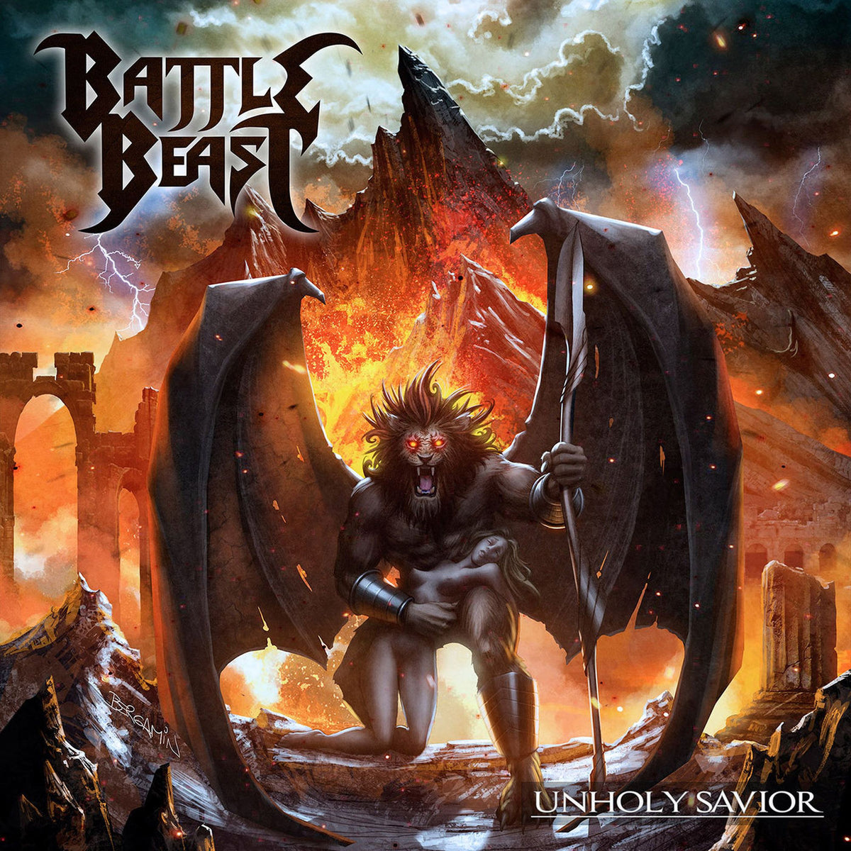 Battle Beast – Unholy Savior (Transparent Yellow Vinyl) vinyl record cover