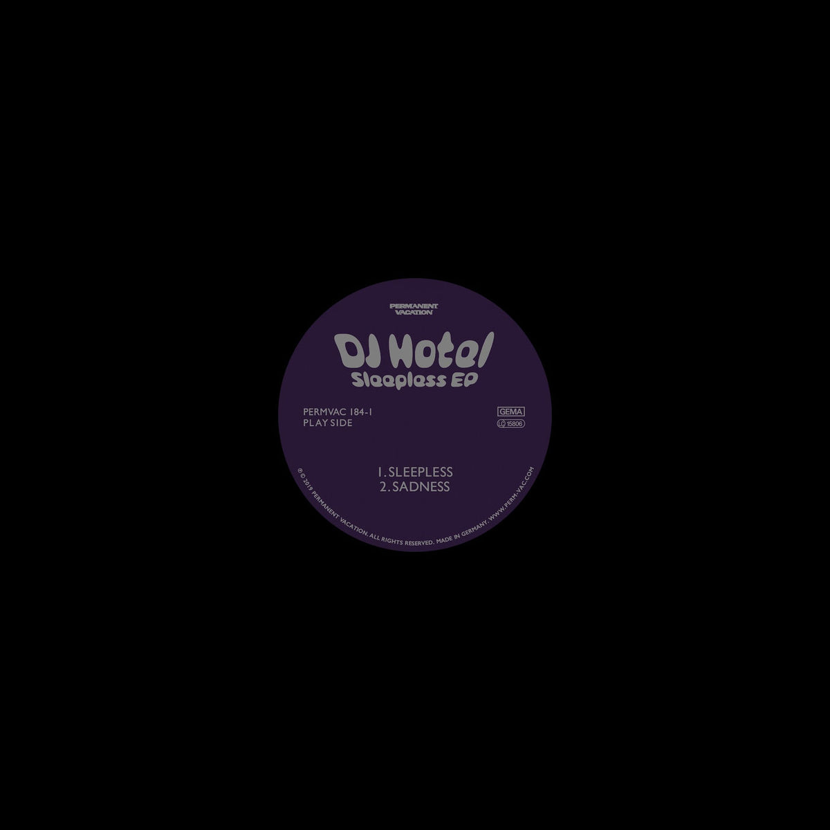 DJ Hotel – Sleepless - EP vinyl cover
