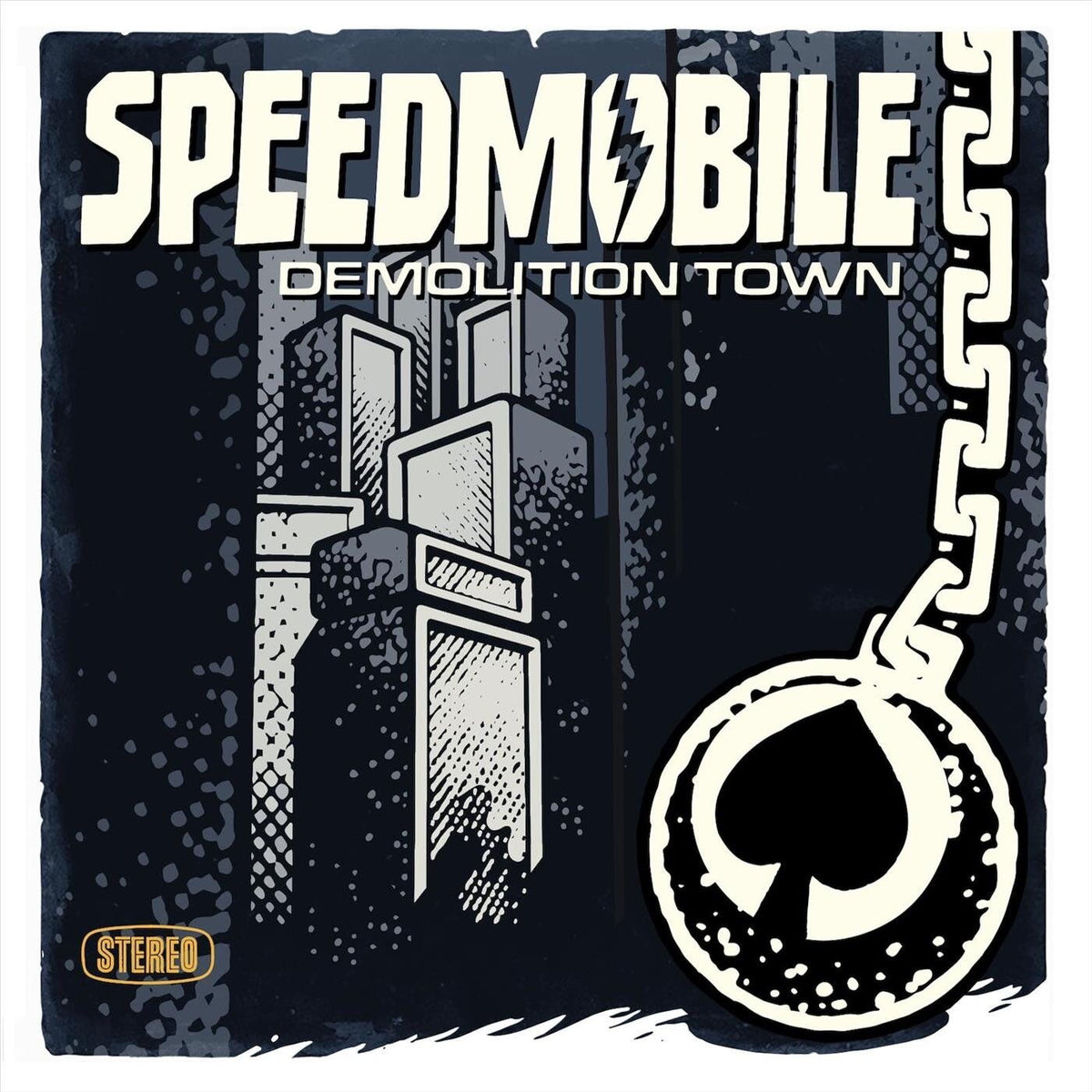 Speedmobile – Demolition Town [LP] (LIMITED WHITE 180 GRAM AUDIOPHILE VINYL, BRAND NEW 2024 STUDIO ALBUM, NUMBERED TO 750, IMPORT) vinyl record cover