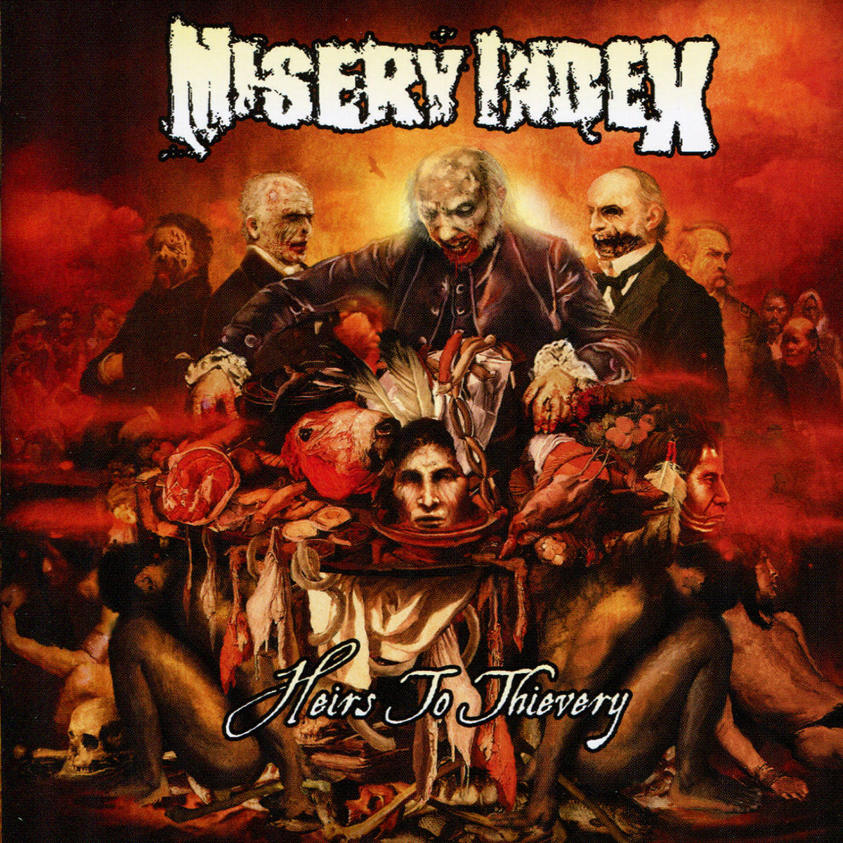 Misery Index – Heirs To Thievery (Custom Marble Edition) by Misery Index [LP] vinyl record cover
